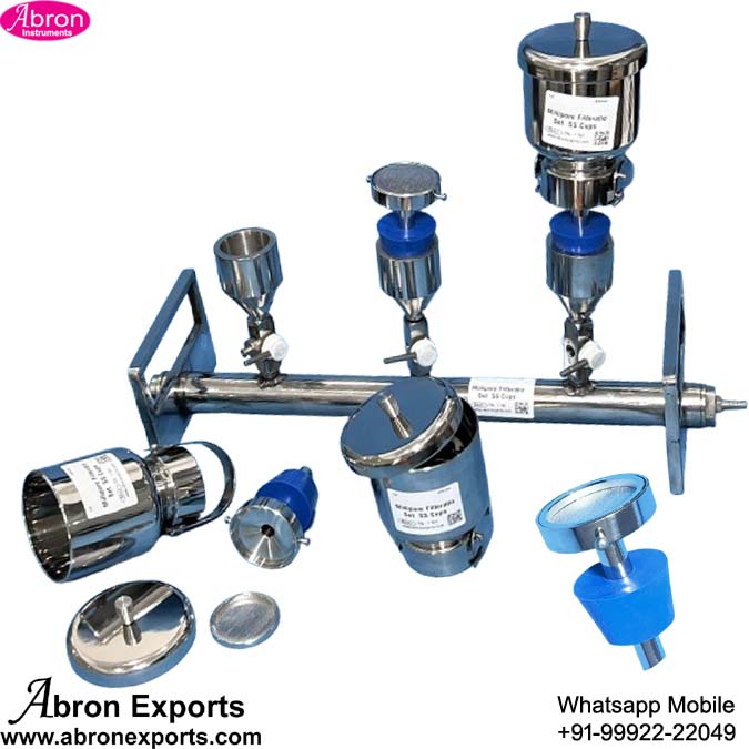 Filteration Millipore Sterility SS With 3 Cups Funnel Stopcock Body Stainless Steel Need Vacuum Pump Abron AC-471MS3FC 